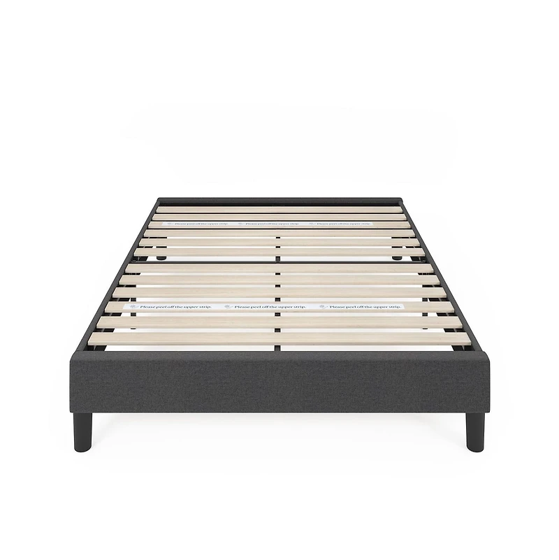 Zinus Curtis Upholstered Platform Bed Frame, Dark Grey