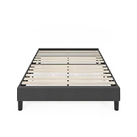 Zinus Curtis Upholstered Platform Bed Frame, Dark Grey