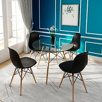 Heavenly Collection | Eiffel Glass Dining Table 32” Diameter for Dining Rooms or Outside Spaces