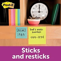 Post-it® Notes 653-4-N, Cape Town Collection, 4 Pads/Pack, 50 Sheets/Pad, 1-3/8 in x 1-7/8 in