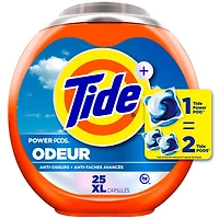 Tide Odour + Oxi Laundry Detergent Pacs, Original Scent, Advanced Odour + Stain Fighter, 25CT