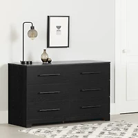 Commode 6 tiroirs pour Adulte, fini Chêne noir, collection Primo de Meubles South Shore