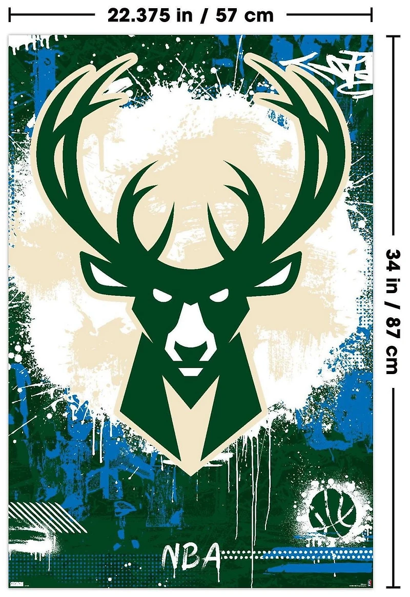 NBA Milwaukee Bucks - Maximalist Logo 23 Wall Poster, 22.375" x 34"