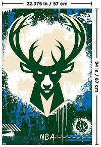 NBA Milwaukee Bucks - Maximalist Logo 23 Wall Poster, 22.375" x 34"