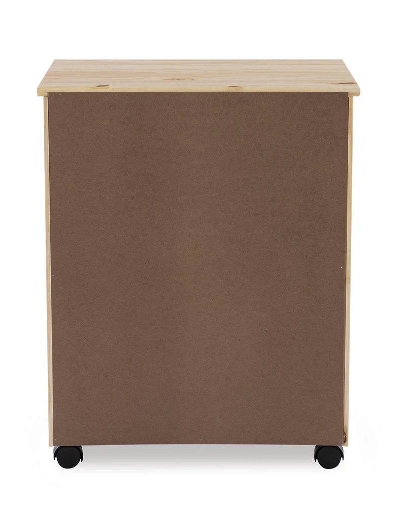 Craydon Six-Drawer Wide Roll Cart, Natural
