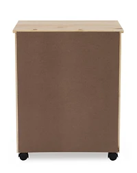 Craydon Six-Drawer Wide Roll Cart, Natural