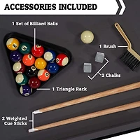 Salle des Jeux Charleston 4 Pi. Table de billard, accessoires de billard inclus