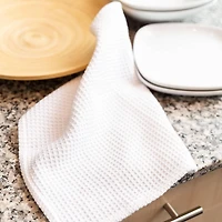 Serviette à vaisselle FabStyles Broadway gaufré, lot de 6, coton filé à l'anneau, absorbant
