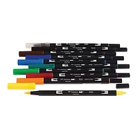 Marqueurs artistiques à pinceau double, couleurs primaires, paquet de 10 Tombow