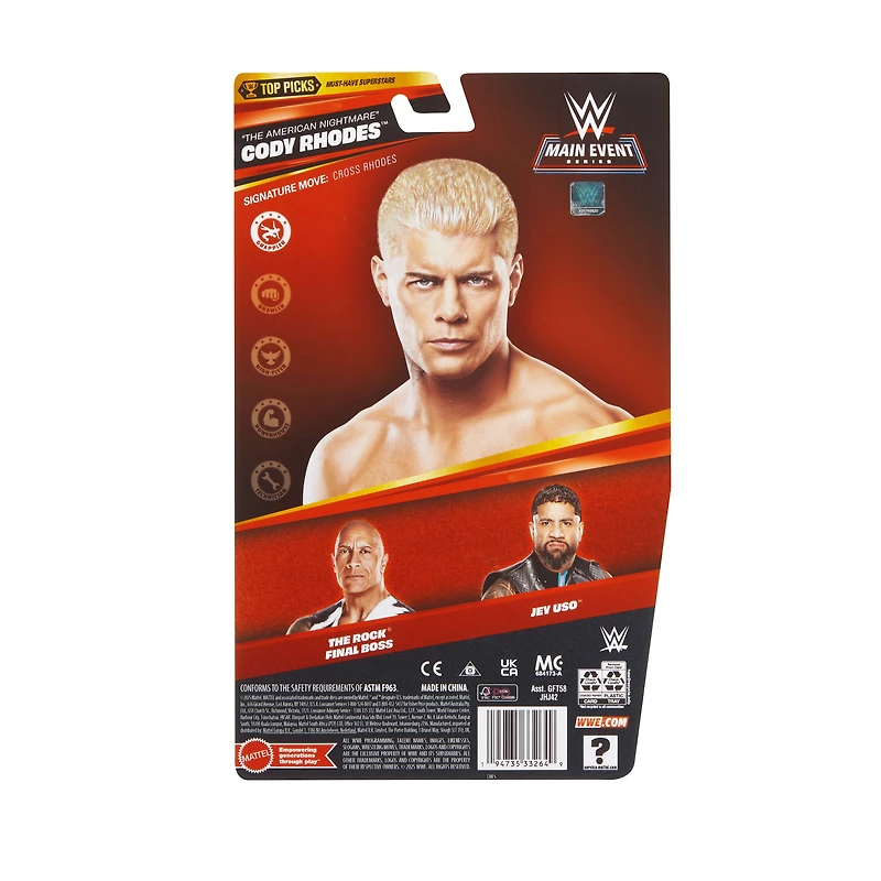 WWE Top Picks Cody Rhodes Action Figure, Main Event 6-inch Superstar Toy Collectible