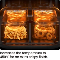 Friteuse à air chaud numérique Chefman 5,5 L à deux paniers -  Deux paniers antiadhésifs indépendants de 2,75 L - Noir