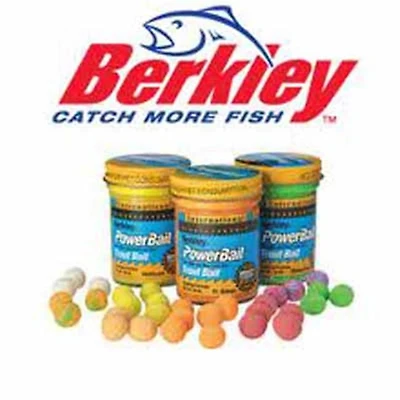 BERKLEY TROUT BAIT, Scientifically proven to outperform salmon eggs and all other prepared baits, this bait is fortified with the natural ingreients of traditional Trout Bait to boost the scent and flavour attracting power of the proven Berkley Power Bait formula||Orange colour (picture not exact)||||