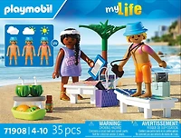 Playmobil Couple vacanciers à la plage & transats