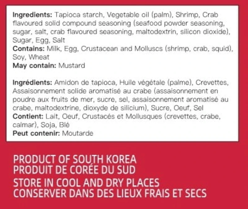 Chips de crevettes à saveur de crabe Finute