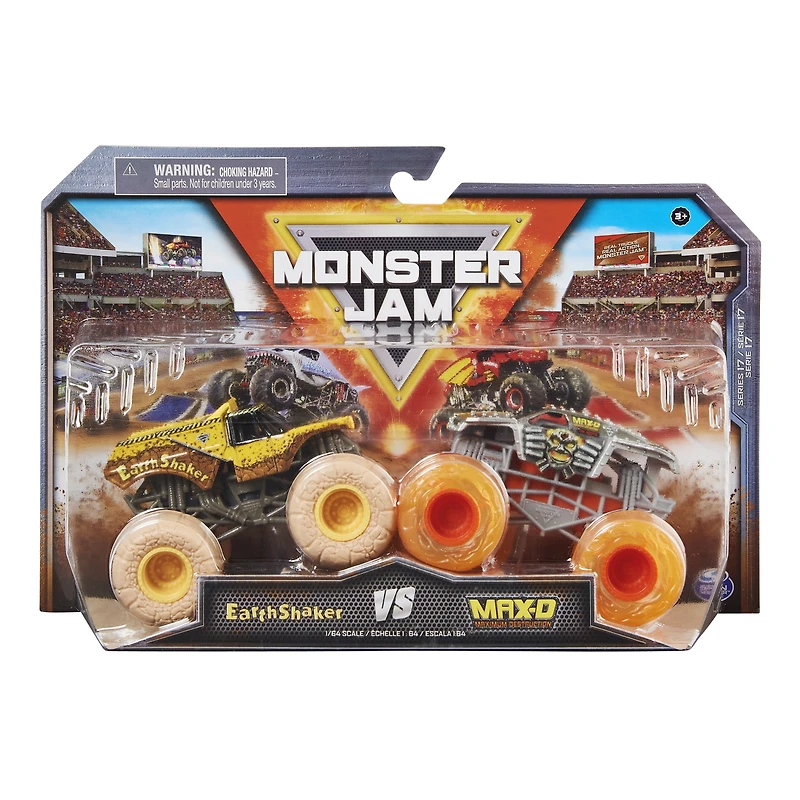 Monster Jam, 1:64 Scale Die-Cast Monster Trucks 2-Pack (Style May Vary)