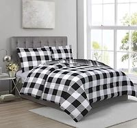 Ensemble de couette 3 pièces Swift Home à carreaux Buffalo noir - Queen size