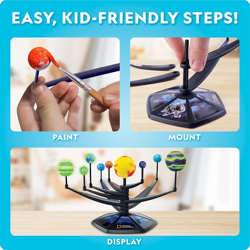 National Geographic: Glow in the Dark Solar System – Educational STEM Kit for Kids Ages 6+, Solar System