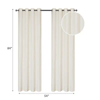 IH Casa Decor Jacquard Panel W 8 Grom Bowties Ivory 84" - Ensemble De 2