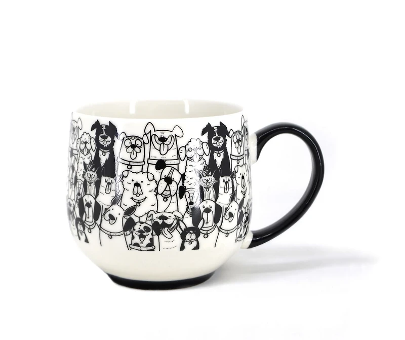 Ma Maison Black & White Dog Mug, 500ml, 500ml (17oz) Mug