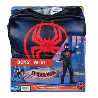 MARVEL Spider-Man: Miles Morales Official Youth Halloween Costume - Premium Quality Padded Jumpsuit with Pull On Fabric Mask (Large)