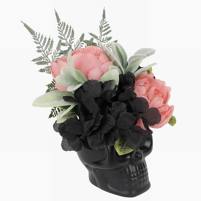 Halloween Pl Blk Skull Arrangemen