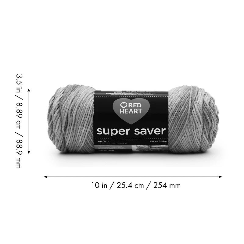 Red Heart® Fil Super Saver®, Imprimés, Acrylique #4 Médium, 5oz/142g, 236 Yards Fil durable, large gamme de couleurs