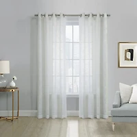 Loft Living Banan Sheer Grommet Single Curtain Panel 52 x 84 in White