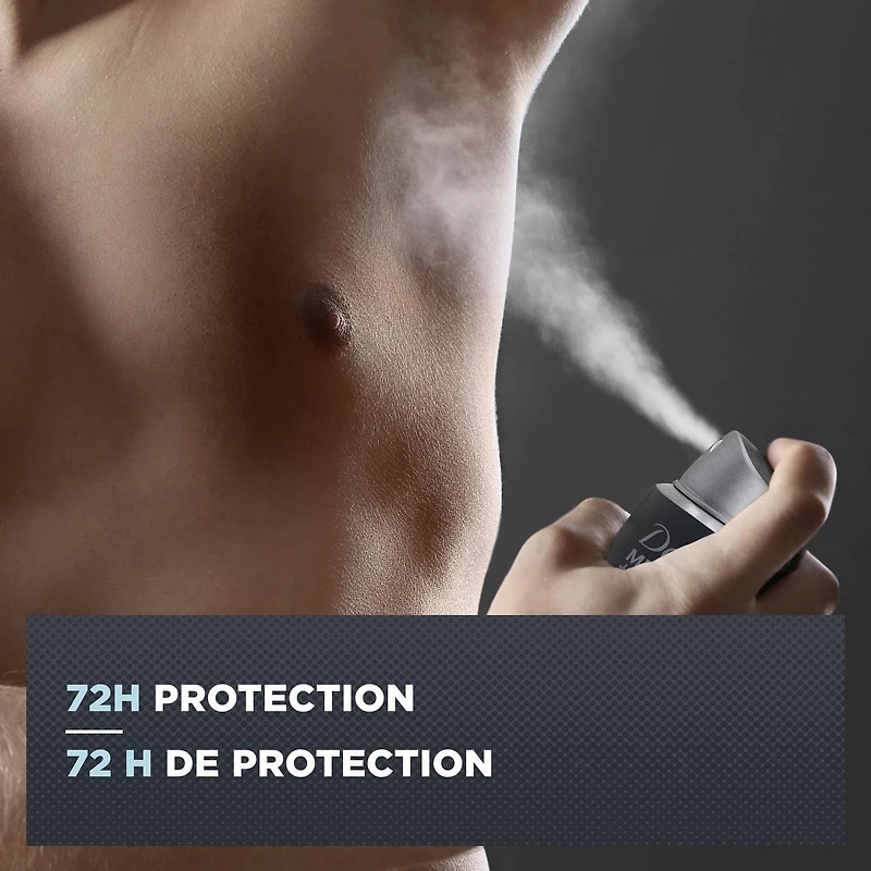 Dove Men+Care Antisudorifique Déodorant en Spray Sec Anti-Traces Blanches et Taches Jaunes, Protection contre la Transpiration et les Odeurs pendant 72 heures, Défense contre les Taches Propres avec l 107g