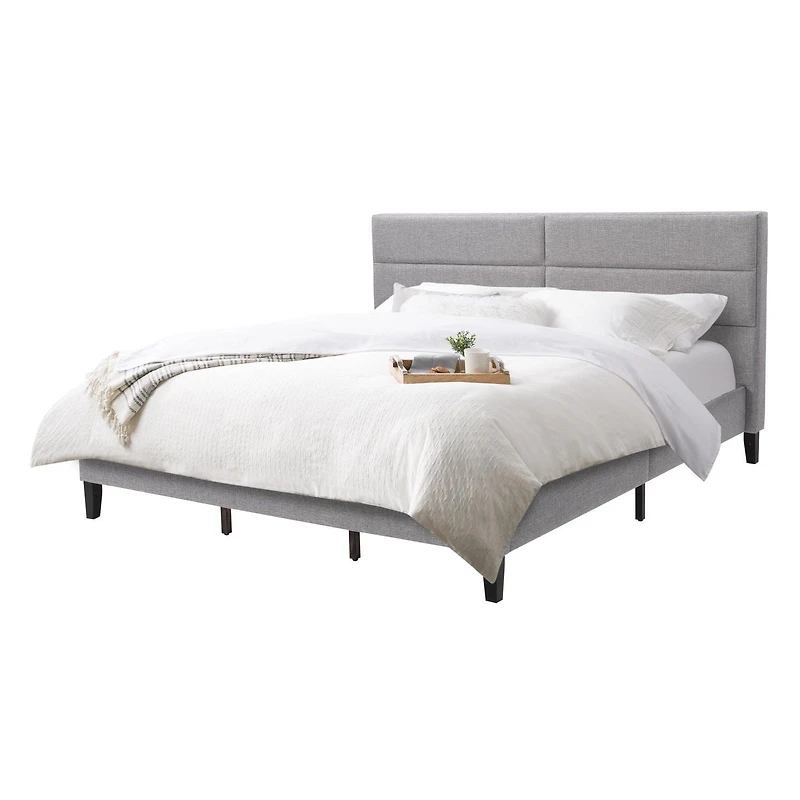 Bellevue Upholstered King Panel Bed with Slats and Headboard