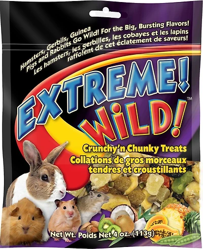 Extreme! Wild!™ Collations de Gros Morceaux Tendres et Croustillants pour Petits Animaux, 113g