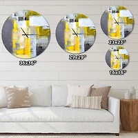 Designart 'Grey and Yellow Blur Abstract ' Modern wall clock