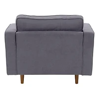 Fauteuil large et confortable CorLiving Mulberry Mid-Century pour le salon - Fauteuil d'appoint et de coin lecture, fauteuil idéal, fauteuil avec coussins de traversin inclus