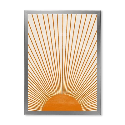 Designart Orange Sun Print III Framed Wall Art
