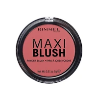 Rimmel Maxi Blush Powder, formule légère, poudres microfines hautement pigmentées, éclat captivant, 100% Sans Cruauté Fard à joues qui fait sensation