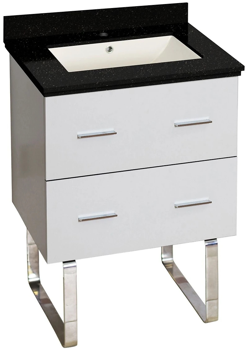American Imaginations 37.75-in. W Wall Mount Dawn Grey Vanity Set For 3H8-in. Drilling Black Galaxy Top White UM Sink AI-18623