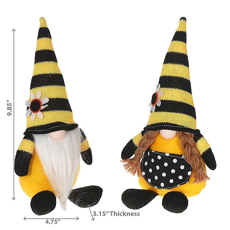 IH Casa Decor Honey Bee Gnome Plush Asstd - Set of 2
