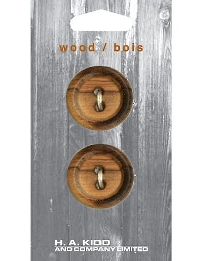 La Vogue 28 mm bouton à 2 trous - bois La Vogue 28 mm bouton à 2 trous