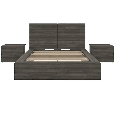 James 4-Piece Bedroom Set with Bed, Headboard and 2 Nightstands