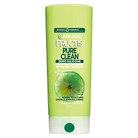 Garnier Fructis Pure Clean Zero Silicone revitalisant fortifiant pour cheveux normaux à gras, avec extrait de citron, 621 mL