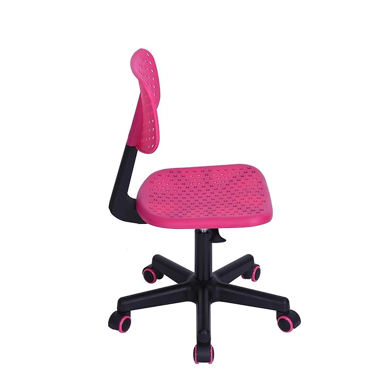 Homylin Home Office Desk Chair for Teens Boys Girls, 360 Swivel Armless Task Chair Cute Study Desk Chair with Breathable PP Low-back