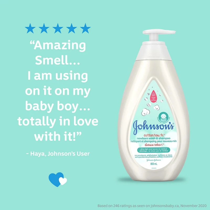 Nettoyant et shampoing pour nouveau-nés JOHNSON’S® DOUXCOTON 400 ml