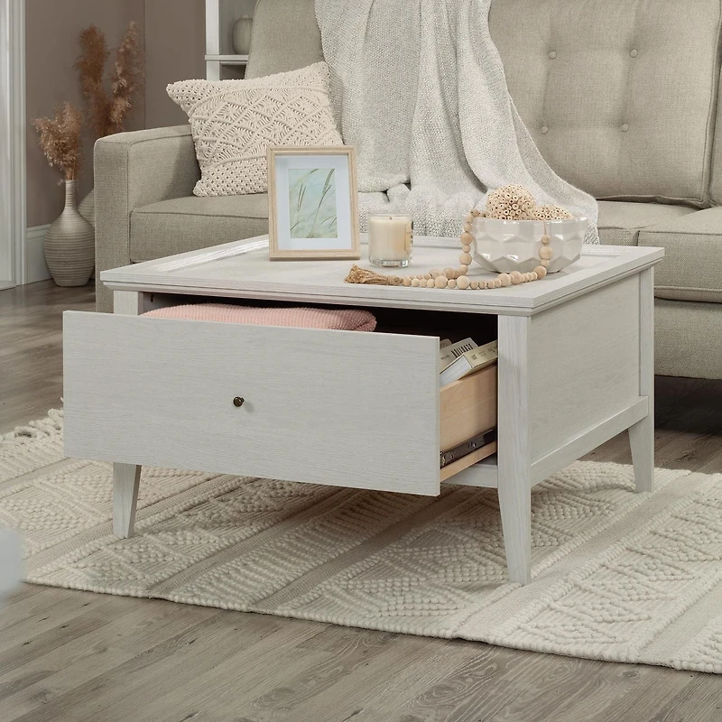 Sauder Larkin Ledge Storage Coffee Table in Glacier Oak Finish