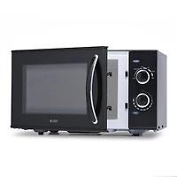 Commercial Chef 0.9 Cubic Foot Countertop Microwave, Compact, Rotary Control, Black