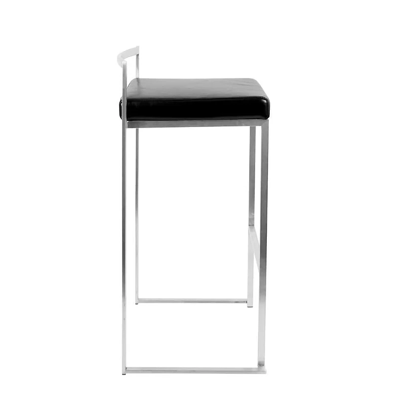 Tabouret Heavenly Collection en PU avec cadre en acier inoxydable, lot de 6