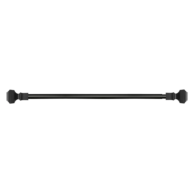 Mainstays Adjustable Drapery Window Curtain Rod with Decorative Finials, Black, 42" to 84"