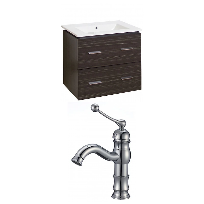 23.75-in. W Wall Mount Dawn Grey Vanity Set For 1 Hole Drilling  AI-8398