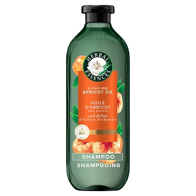 Shampooing sans sulfate à l’huile d’abricot, boucles définies, avec huile de camélia et aloès certifiés Herbal Essences, pour tous les types de cheveux, particulièrement les cheveux bouclés 400ML