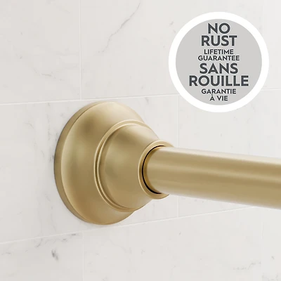 Tringle de douche à tension réglable et antirouille au style moderne avec embouts décoratifs ondulés Better Homes & Gardens