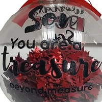 "World's Best Son" Transparent Tree Filled Collectible Glass Ball Ornament, 4 in, by Holiday Time