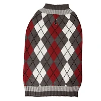Holiday Time Rhubarb Argyle Dog Sweater